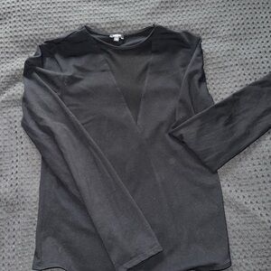 Express Black Fitted Bodysuit with Long Sleeves